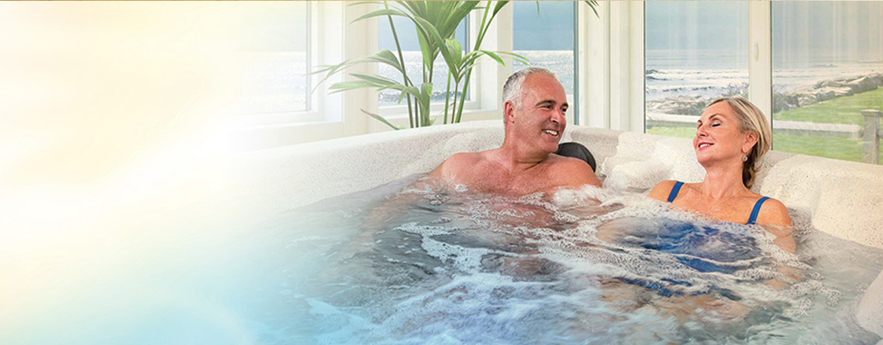 Couple Relaxing in an Getaway hot tub